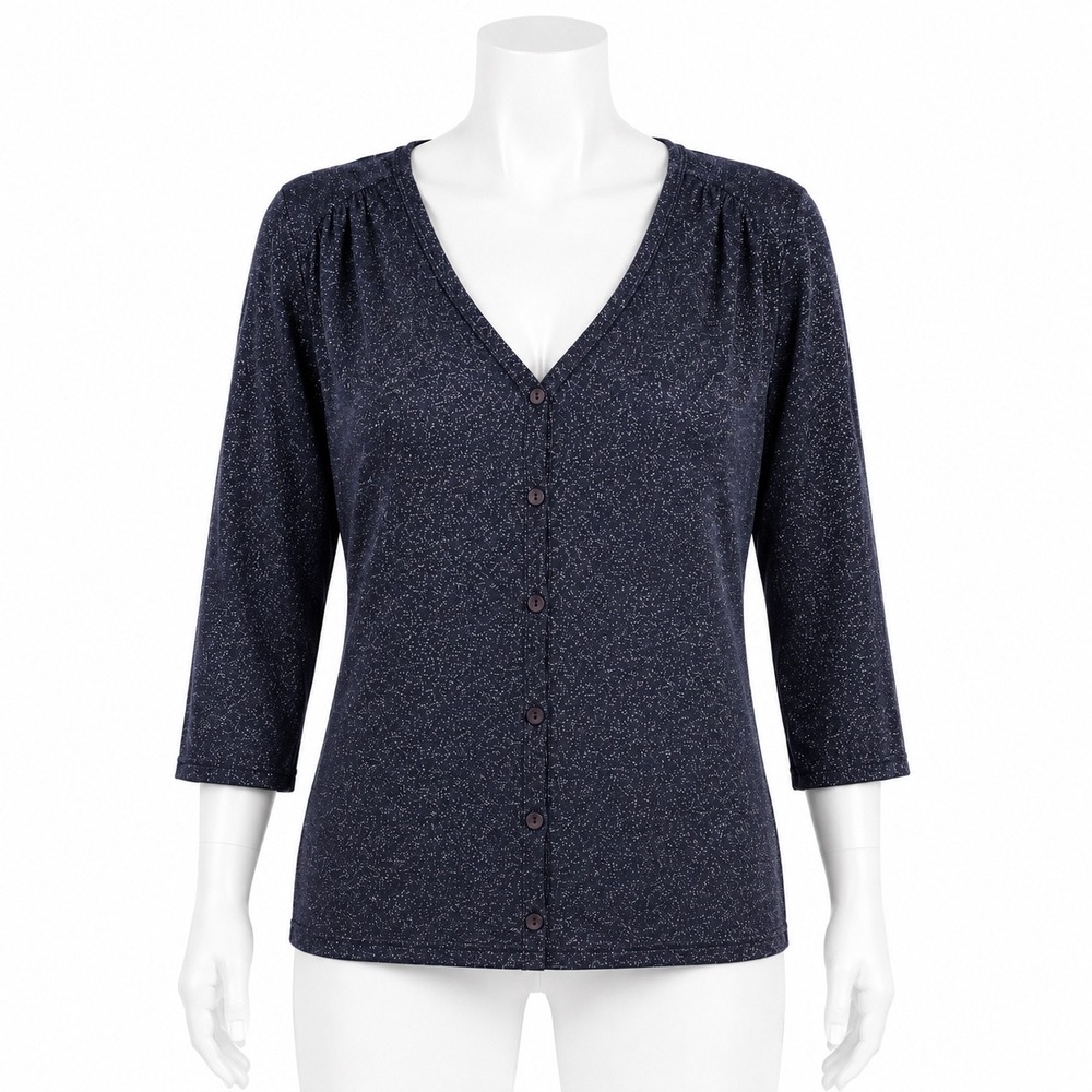 Vintage Talbots Metallic Knit Cardigan Gray Petite Medium NWT Made Korea Sweater